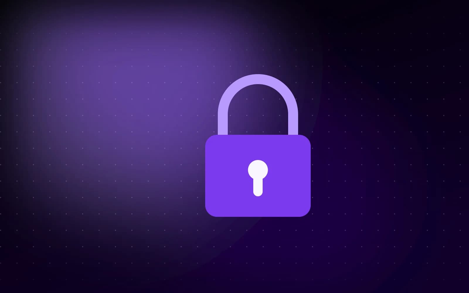 Ilustração de um cadeado fechado em roxo