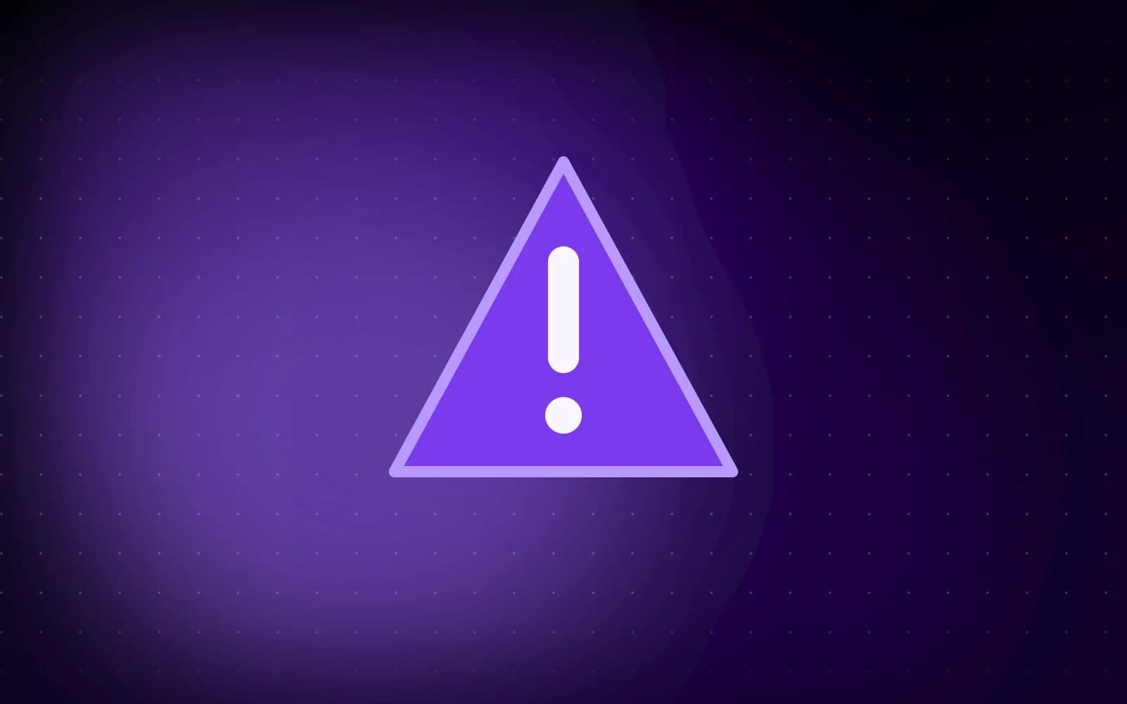 Ilustração de um sinal de alerta em roxo